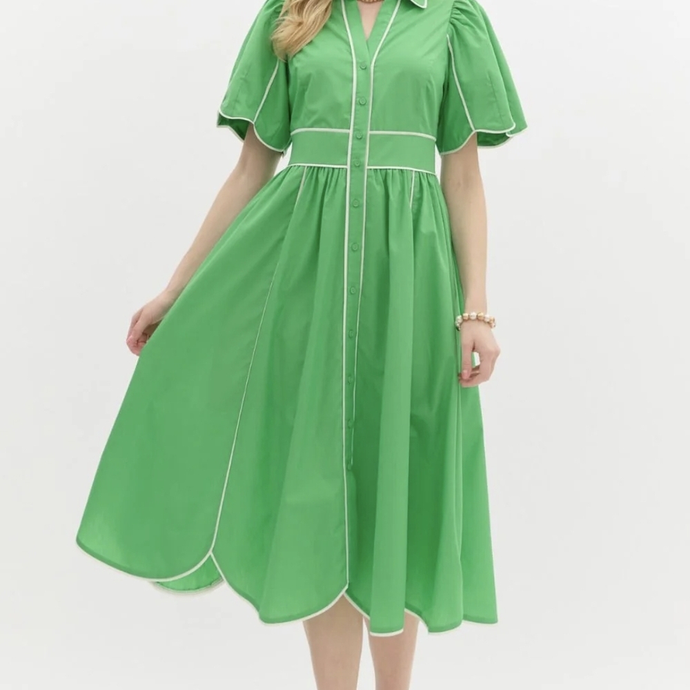 Green A-Line Dress